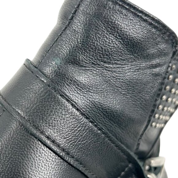 Anine Bing Bianca Black Studded Buckle Ankle Boots - Picture 12 of 13